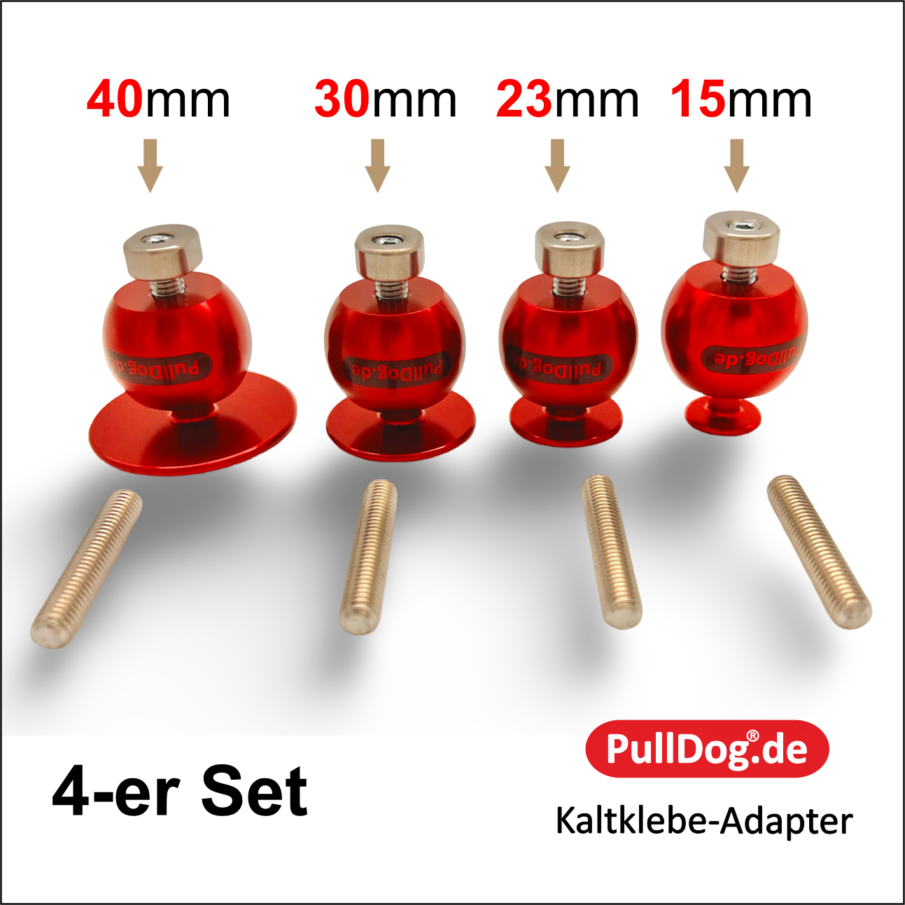 Kaltklebe-Adapter 4er-Set (15mm, 23mm, 30mm, 40mm)
